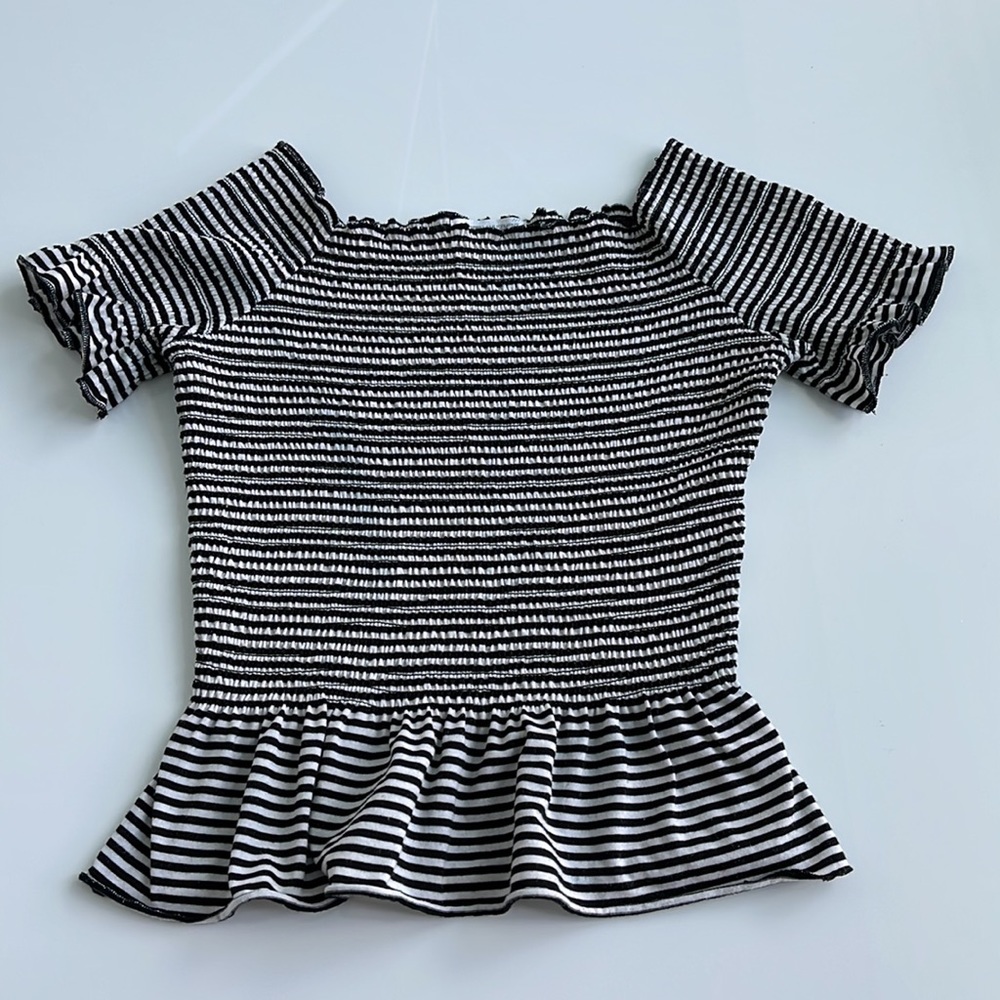 Stripped back and white top
